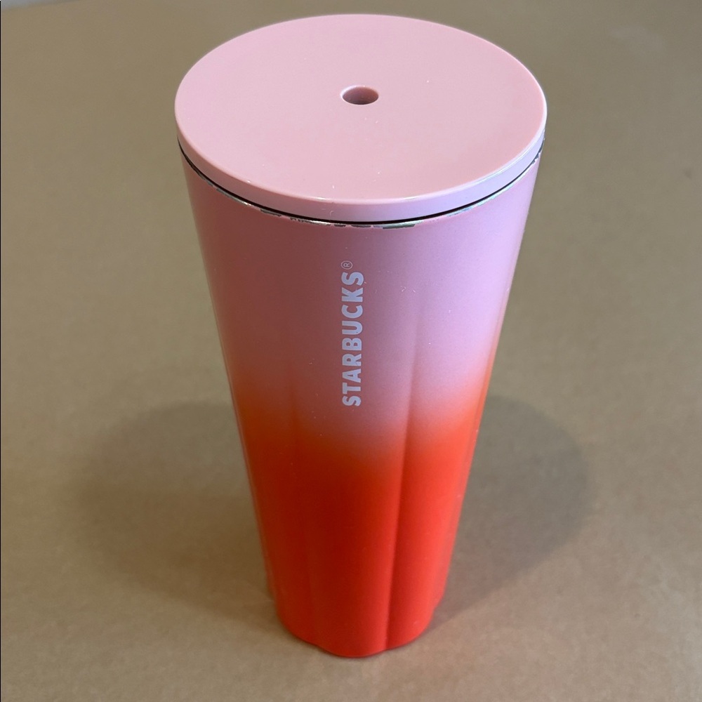Starbucks Pink ombré Stainless Steel Cold Tumblr Cup 24 floz